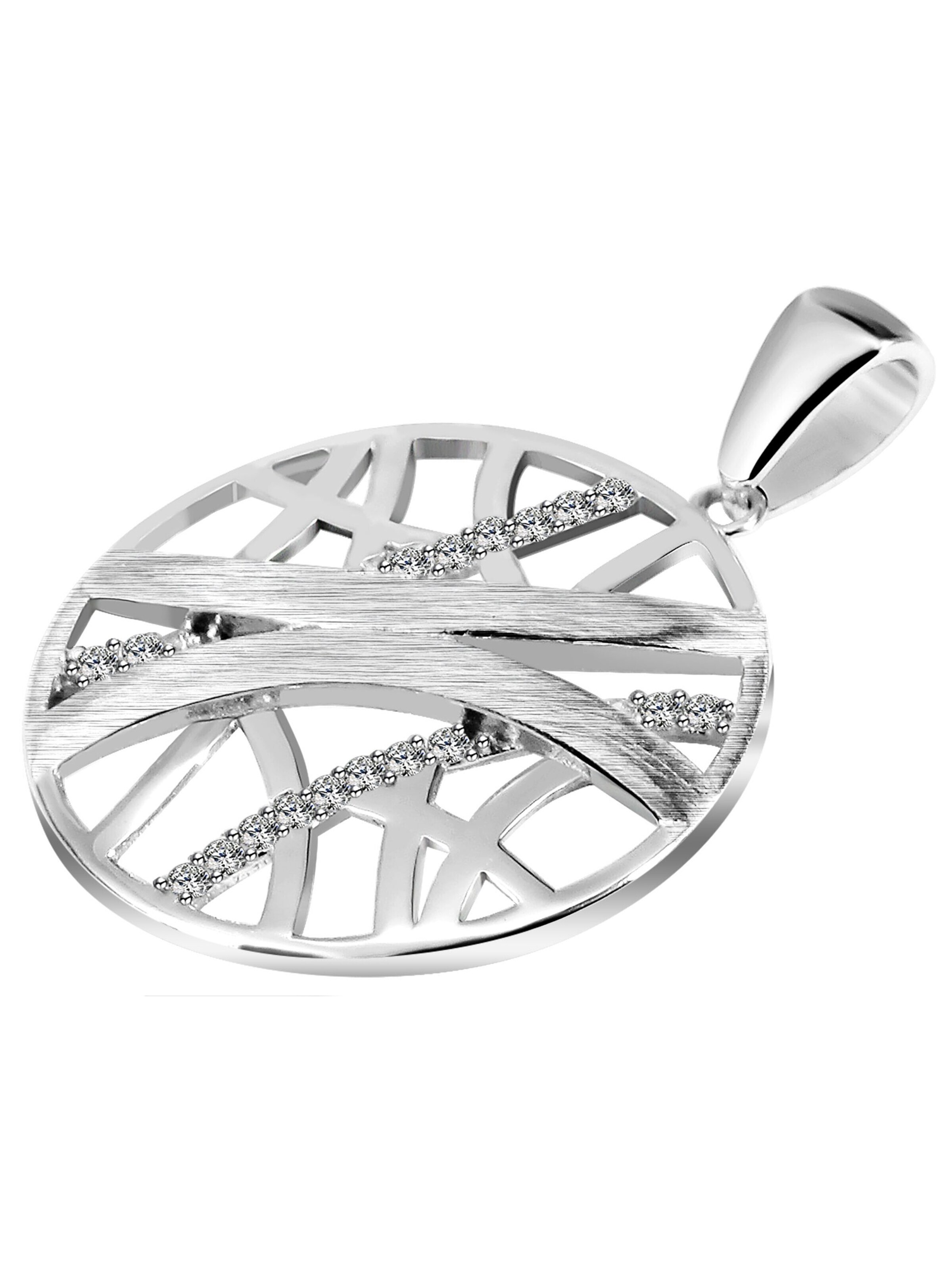 Akzent Pendant '"Mayumi" aus 925 Sterlingsilber, rhodiniert, langlebig' in Silver