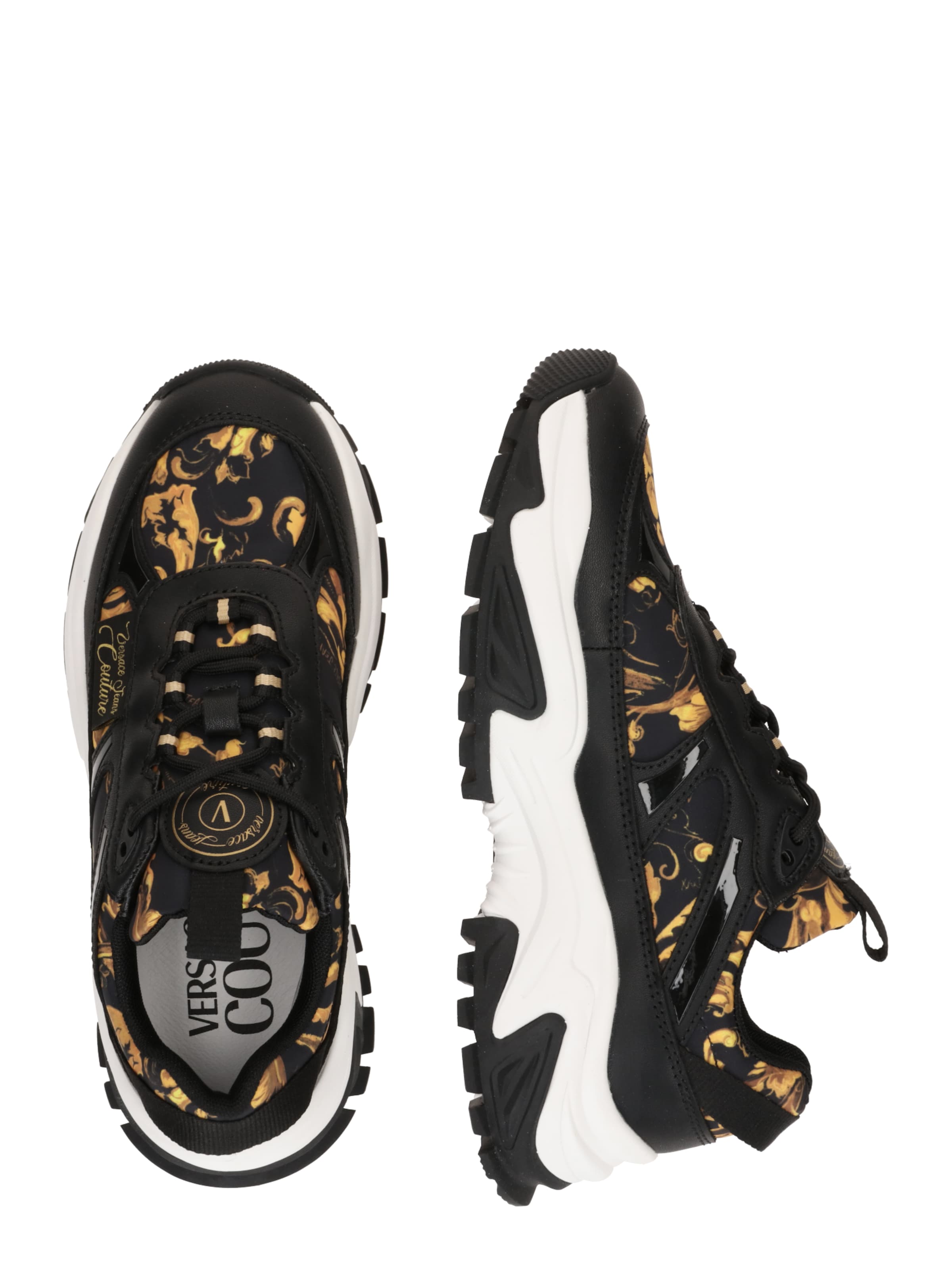 Sneaker low de la Versace Jeans Couture pe negru