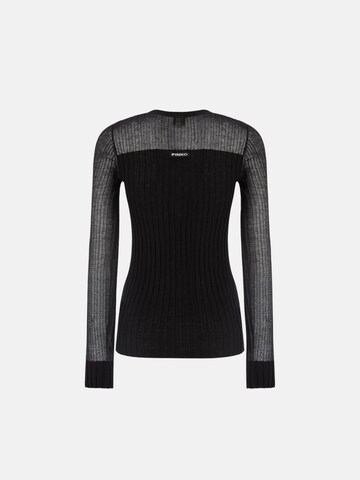 PINKO Gebreid vest 'CALDO CARDIGAN BLEND WS SILK CON TRASPARENZA' in Zwart