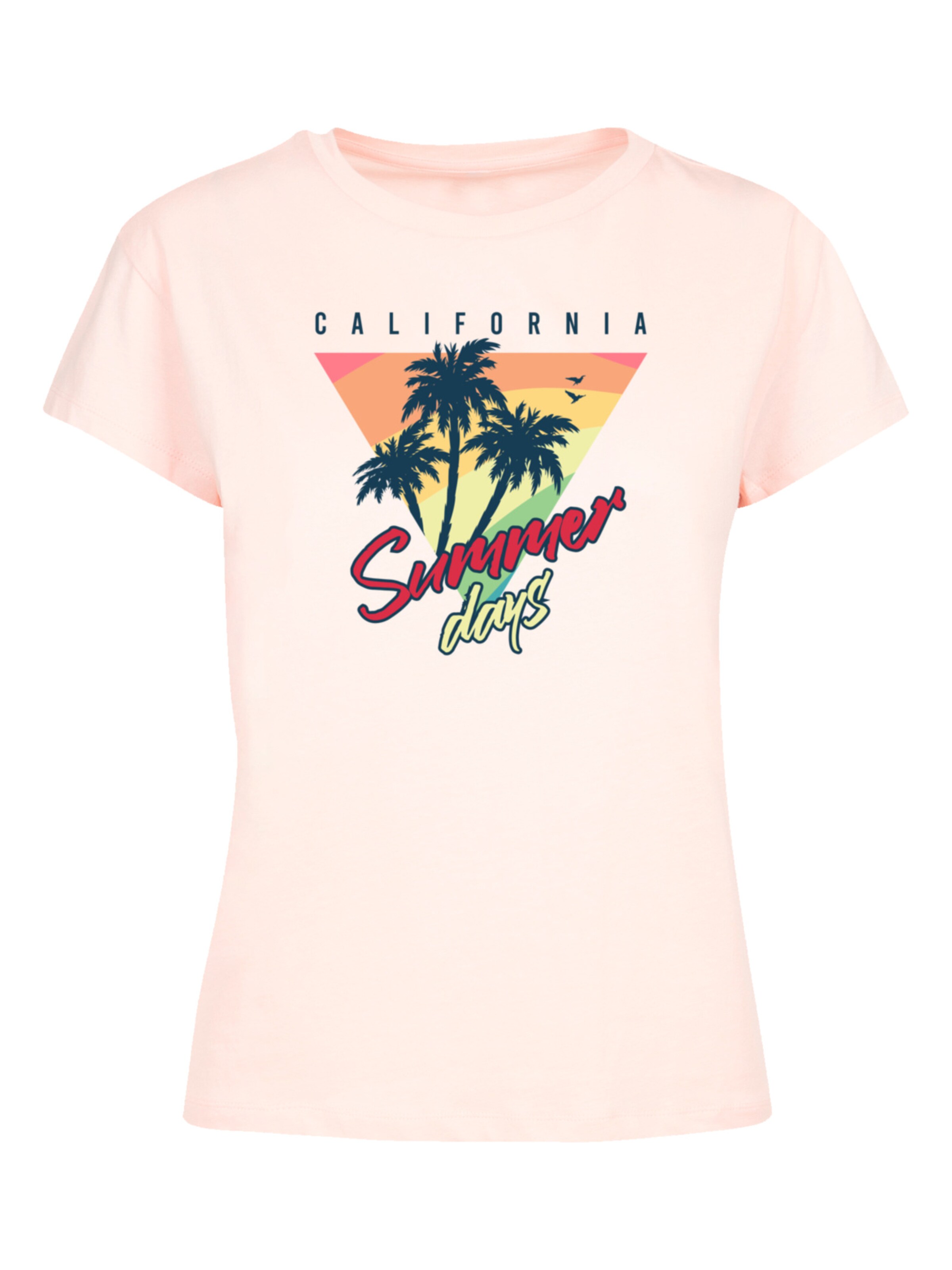 T-shirt 'California Palmen Retro' F4NT4STIC en rose : devant