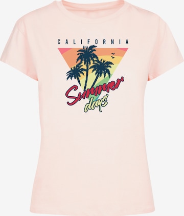 T-shirt 'California Palmen Retro' F4NT4STIC en rose : devant