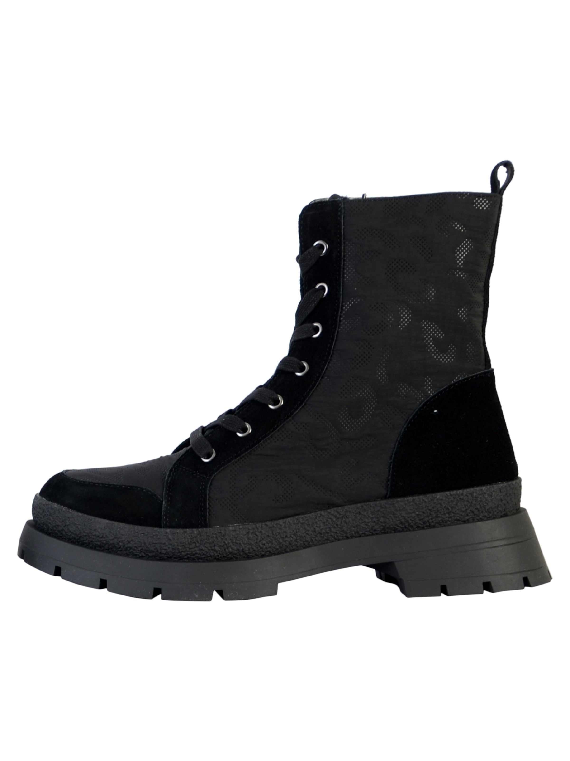 Bottines 'Padded Schnürstiefelette' Desigual en noir : devant
