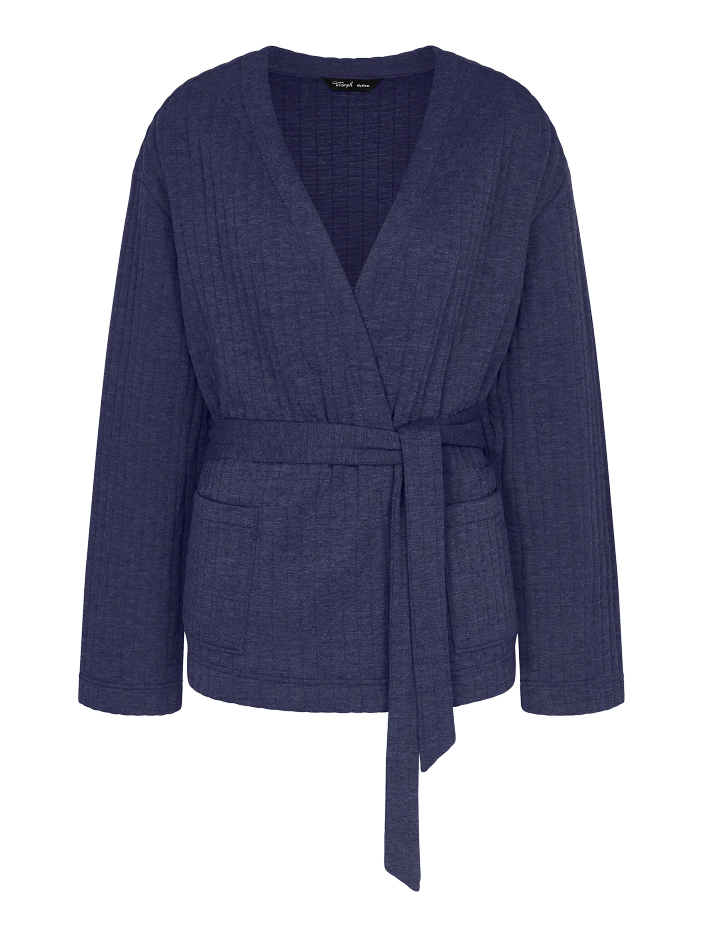 TRIUMPH Bathrobe short ' Cozy Comfort Robe Top Quilted ' in Blue: front
