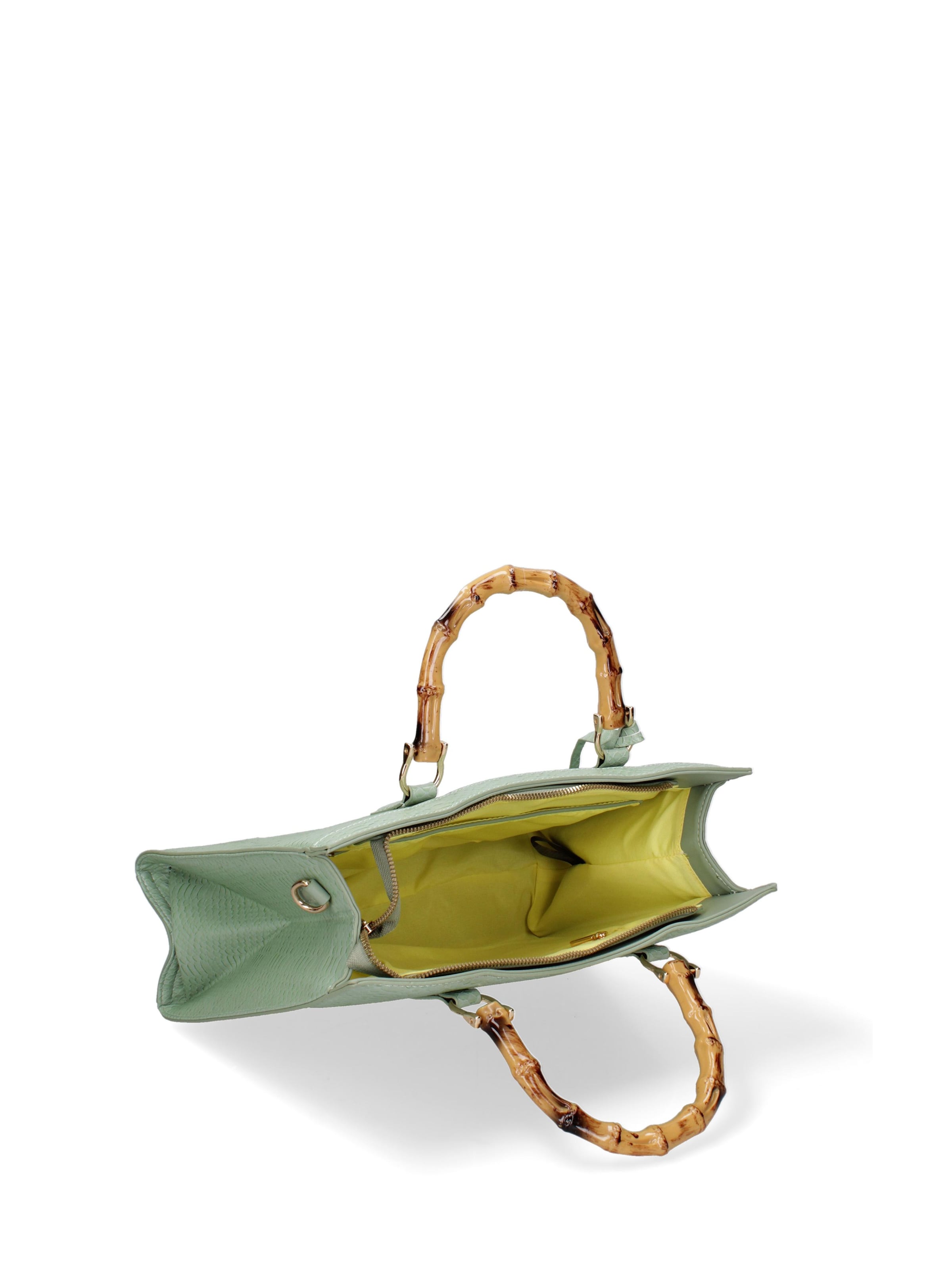 Borsa a spalla 'Borsa a Spalla Donna Ecopelle Vegana con Manico Bambù' di Diana&Co. in verde