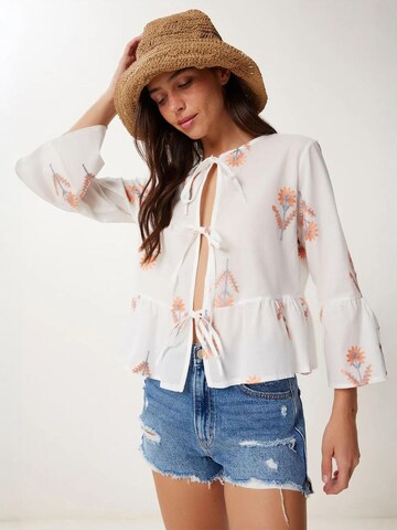 Happiness İstanbul Bluse in Weiß
