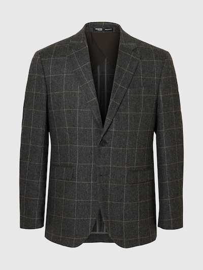 SELECTED Colbert in de kleur Donkergeel / Donkergrijs / Wit, Productweergave