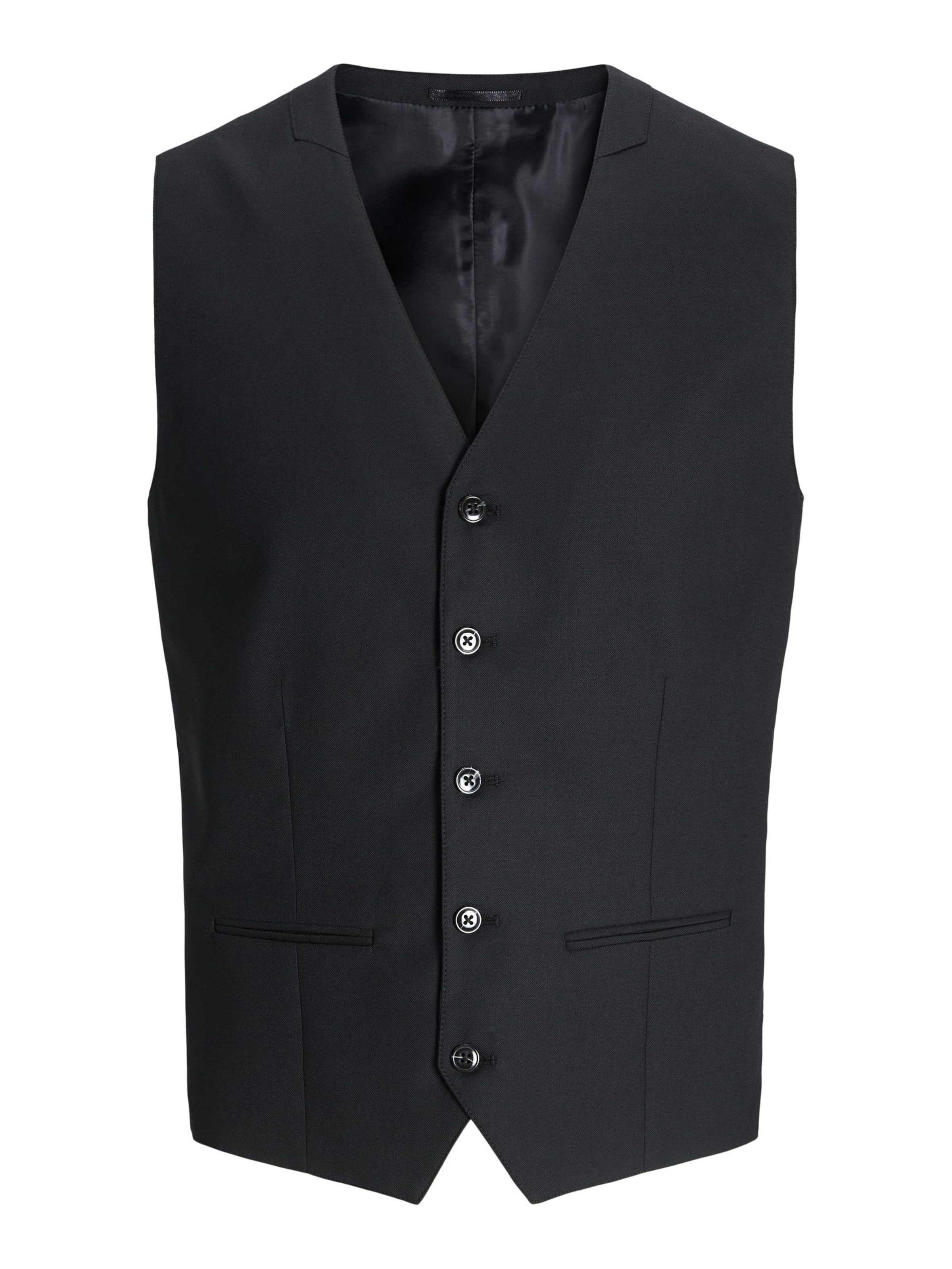 JACK & JONES - Chaleco para traje en negro: frente