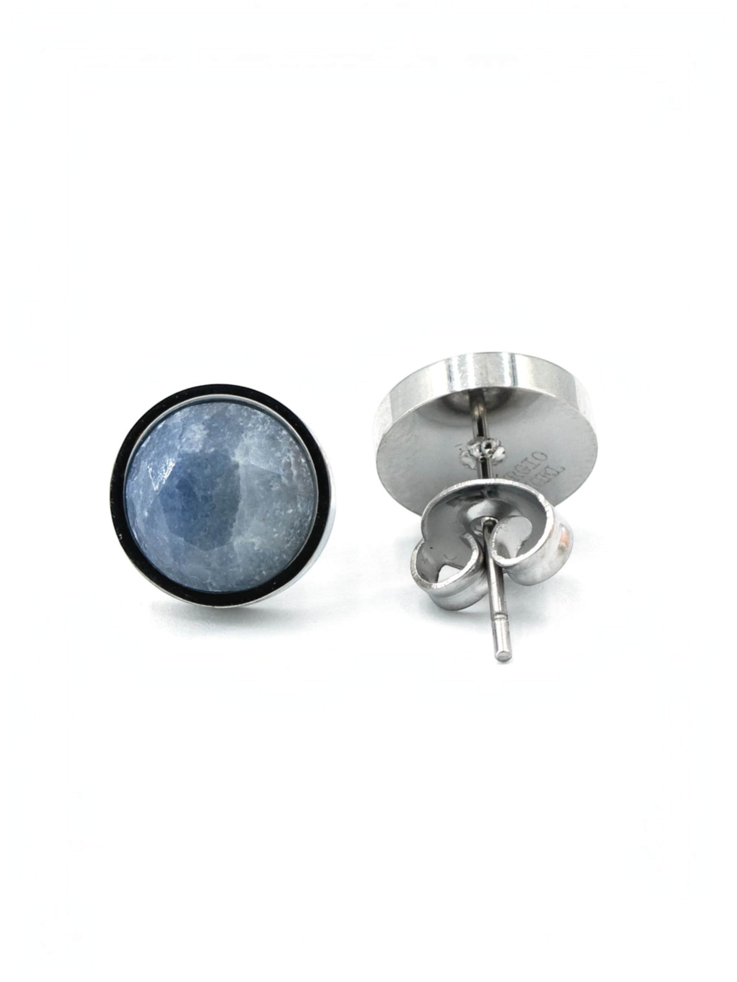 Sergio Engel Earrings 'Beach Ohrring 04 - Wasserfester Naturstein-Ohrstecker in Edelstahl' in Blue: front