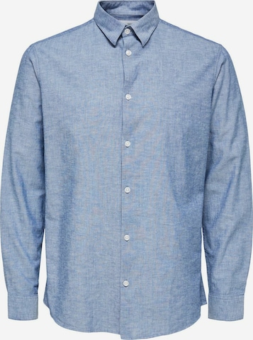 SELECTED HOMME Button Up Shirt in Blue: front