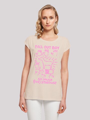 F4NT4STIC Shirt 'Fall Out Boy Pink Dog So Much Stardust' in Beige: voorkant