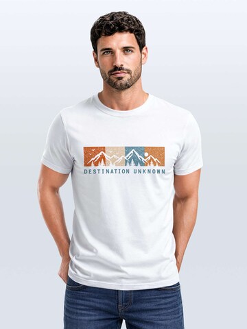 Neverless Shirt 'Destination unknown' in White: front
