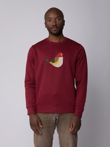 Sweat-shirt ' Vogel ' Watapparel en rouge : devant