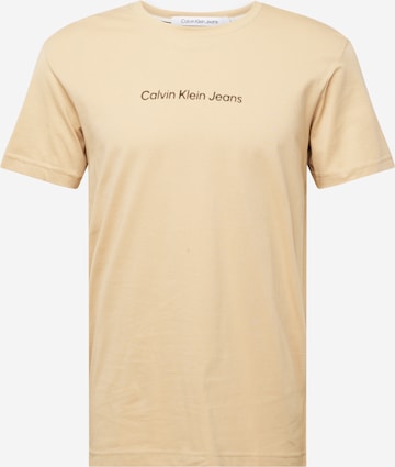 T-Shirt Calvin Klein Jeans en beige : devant