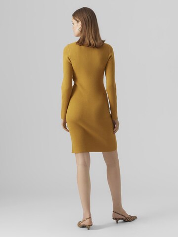 VERO MODA Knitted dress 'ABA' in Yellow