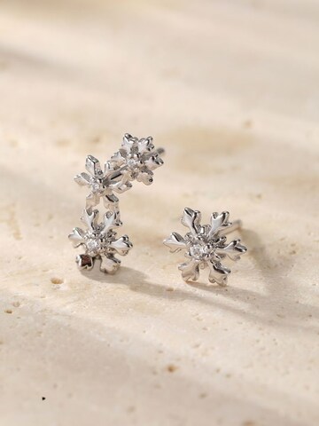 Hey Happiness - Pendientes 'Snowflake Trio' en plata