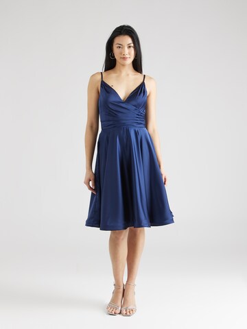 mascara Cocktail Dress in Blue: front