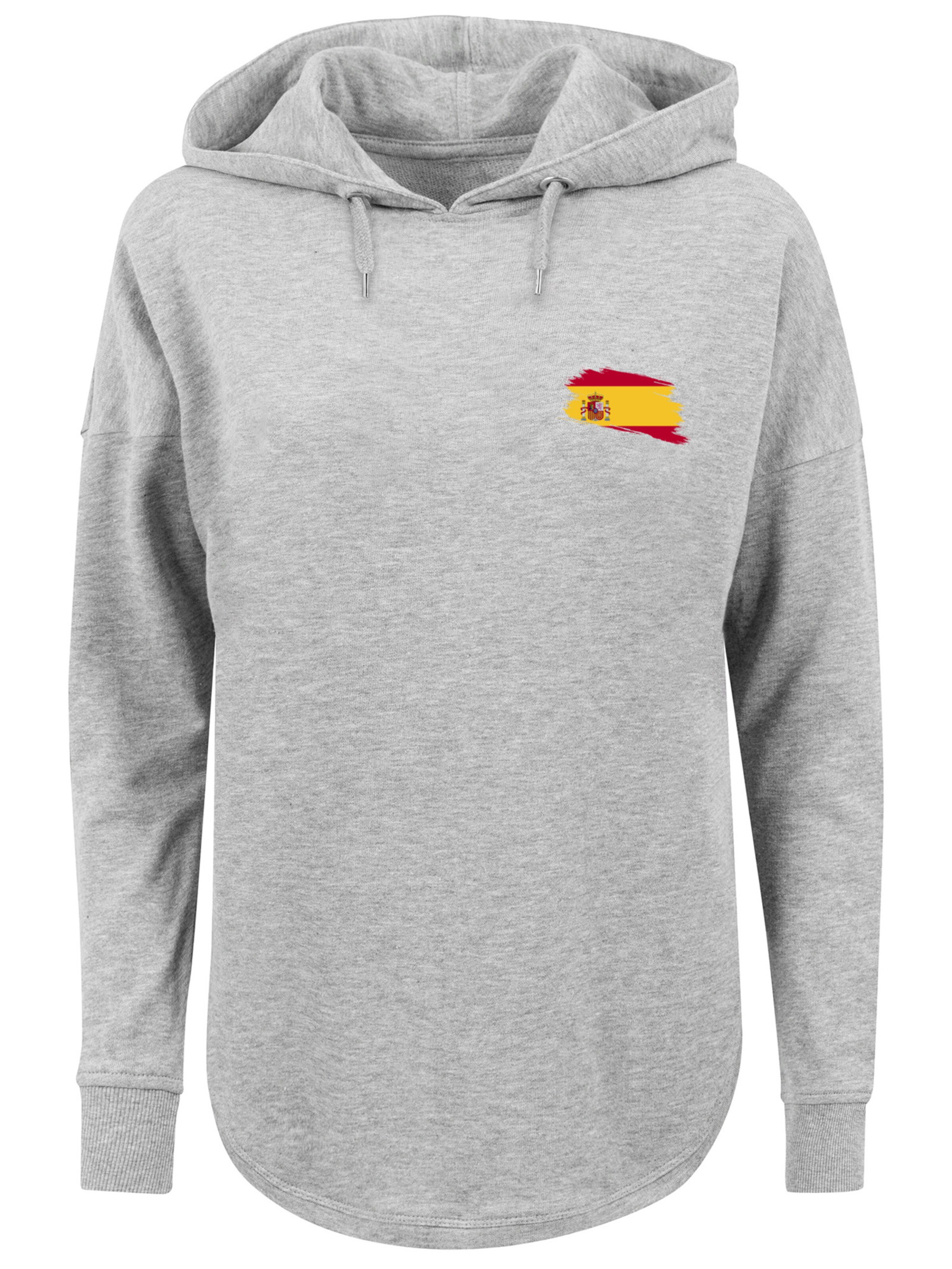 F4NT4STIC Sweatshirt 'Spain Spanien Flagge' in Grey: front