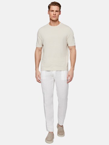 Regular Pantalon à plis Boggi Milano en blanc