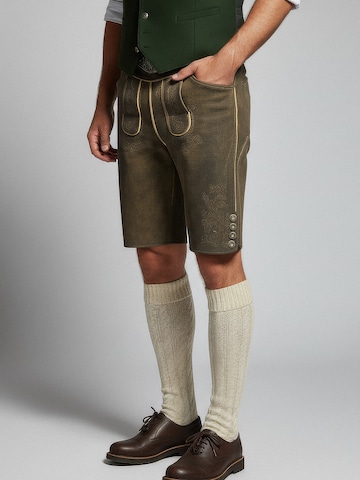 Regular Pantalon folklorique 'Denis' Krüger Buam en vert : devant