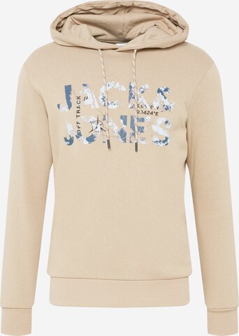 Sweat-shirt 'Tech' JACK & JONES en beige : devant