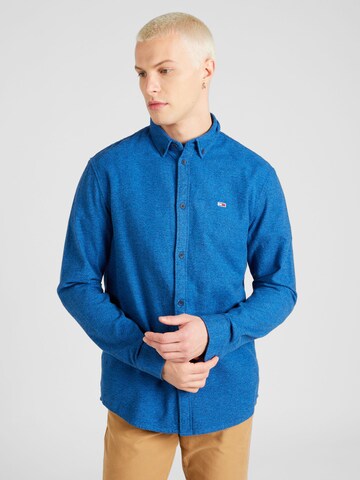 Tommy Jeans Regular fit Overhemd in Blauw: voorkant