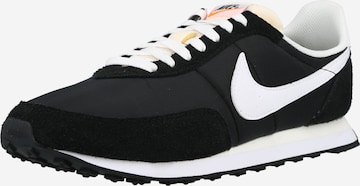 Baskets basses 'Waffle Trainer' Nike Sportswear en noir : devant