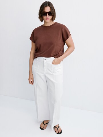 MANGO Wide leg Jeans 'JESSIE' in Wit