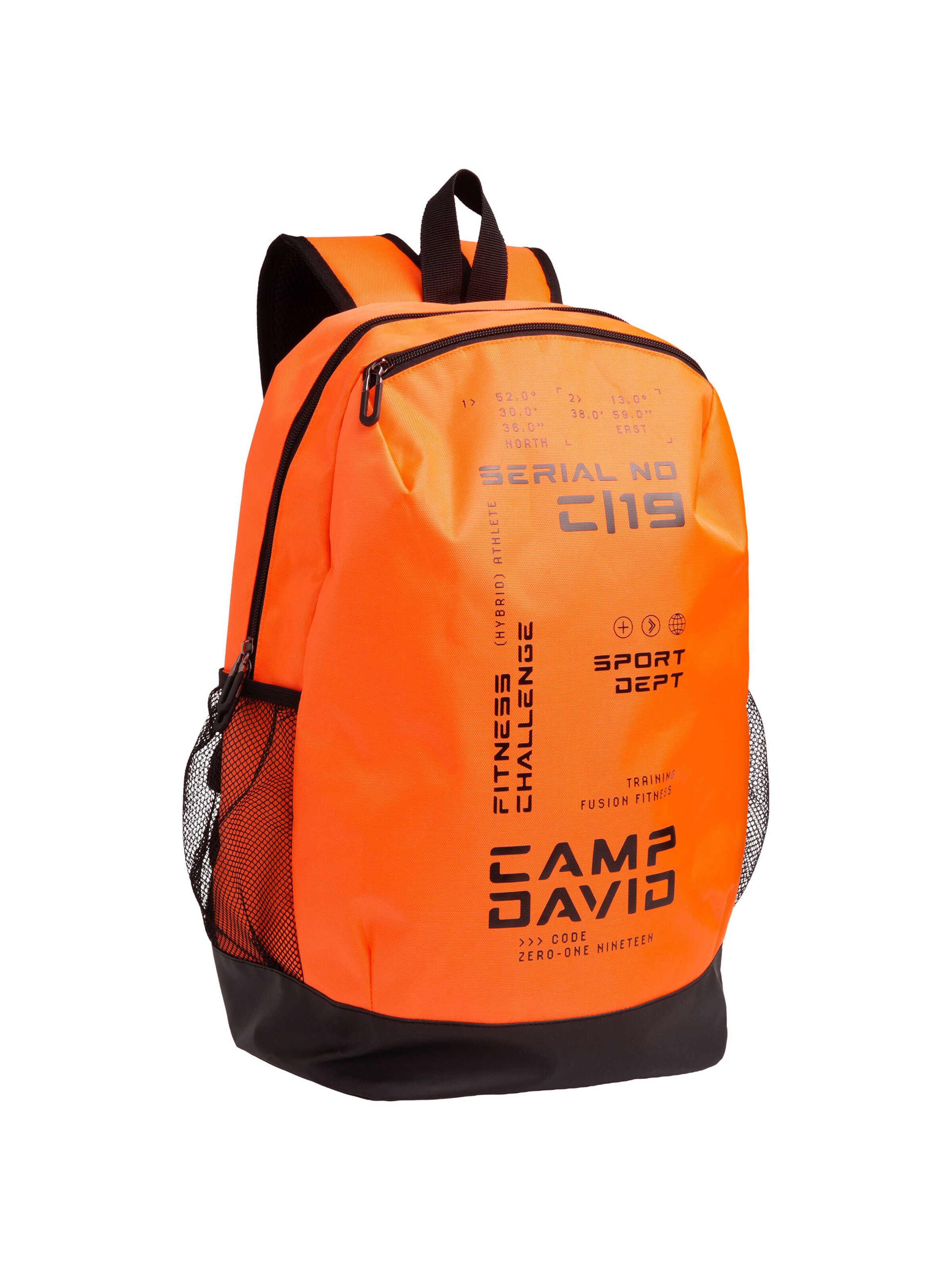 CAMP DAVID Backpack in Orange: front