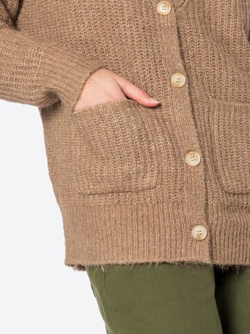 PIECES Knit Cardigan 'Lilan' in Brown