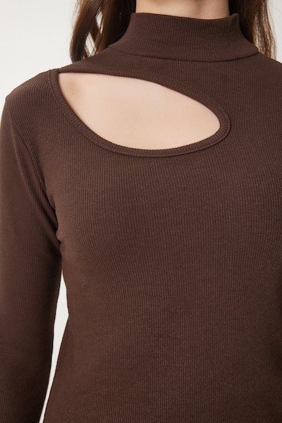 Happiness İstanbul Tričko - tmavohnedá / biela, Produkt