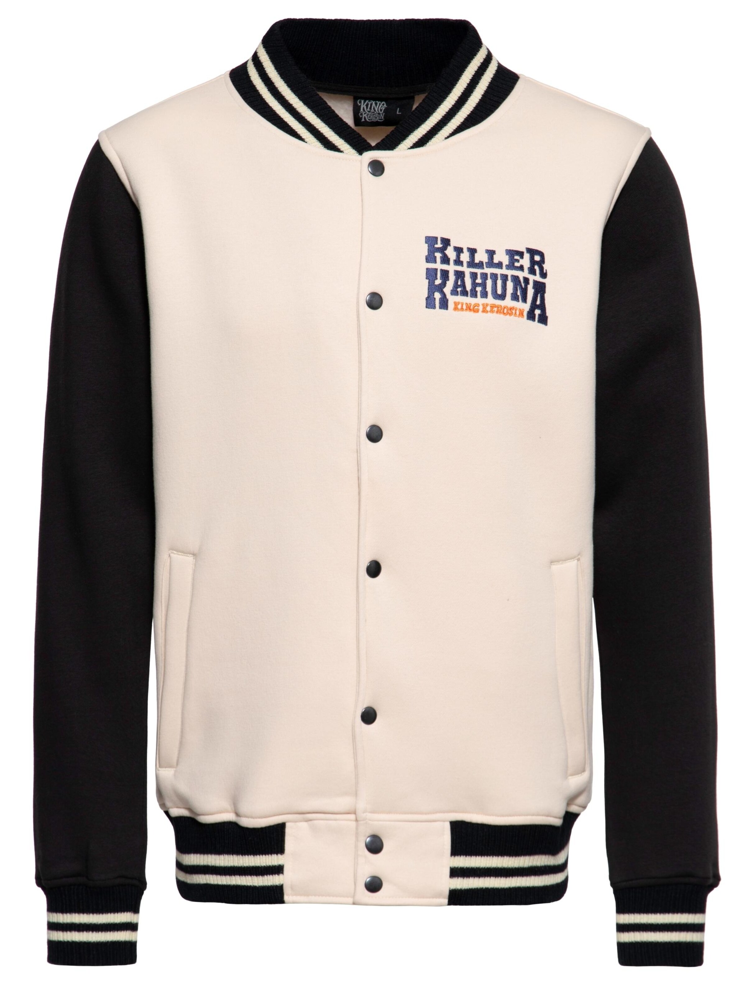 King Kerosin Sweatjacke 'Killer Kahuna'‌‌‌‌‌‌‌ in XXXL in ecru, Produktansicht