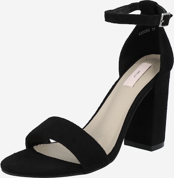 NLY by Nelly Strap Sandals in Black: front