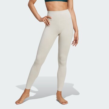 Skinny Pantalon de sport 'All Me' ADIDAS PERFORMANCE en beige : devant
