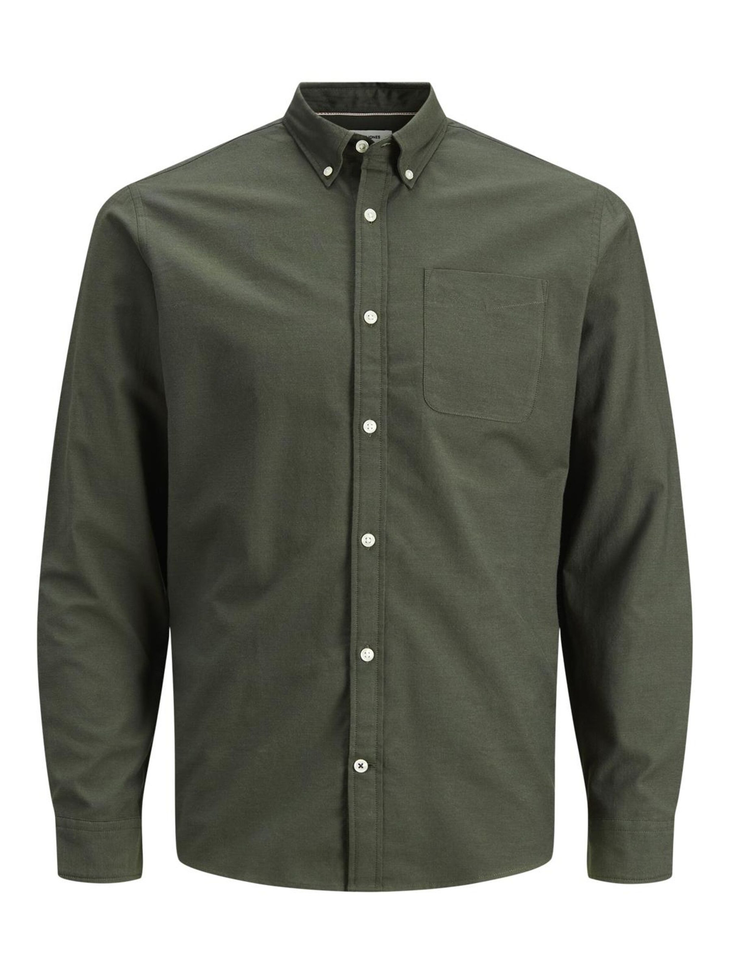 JACK & JONES Button Up Shirt 'JJEOxford' in Green: front