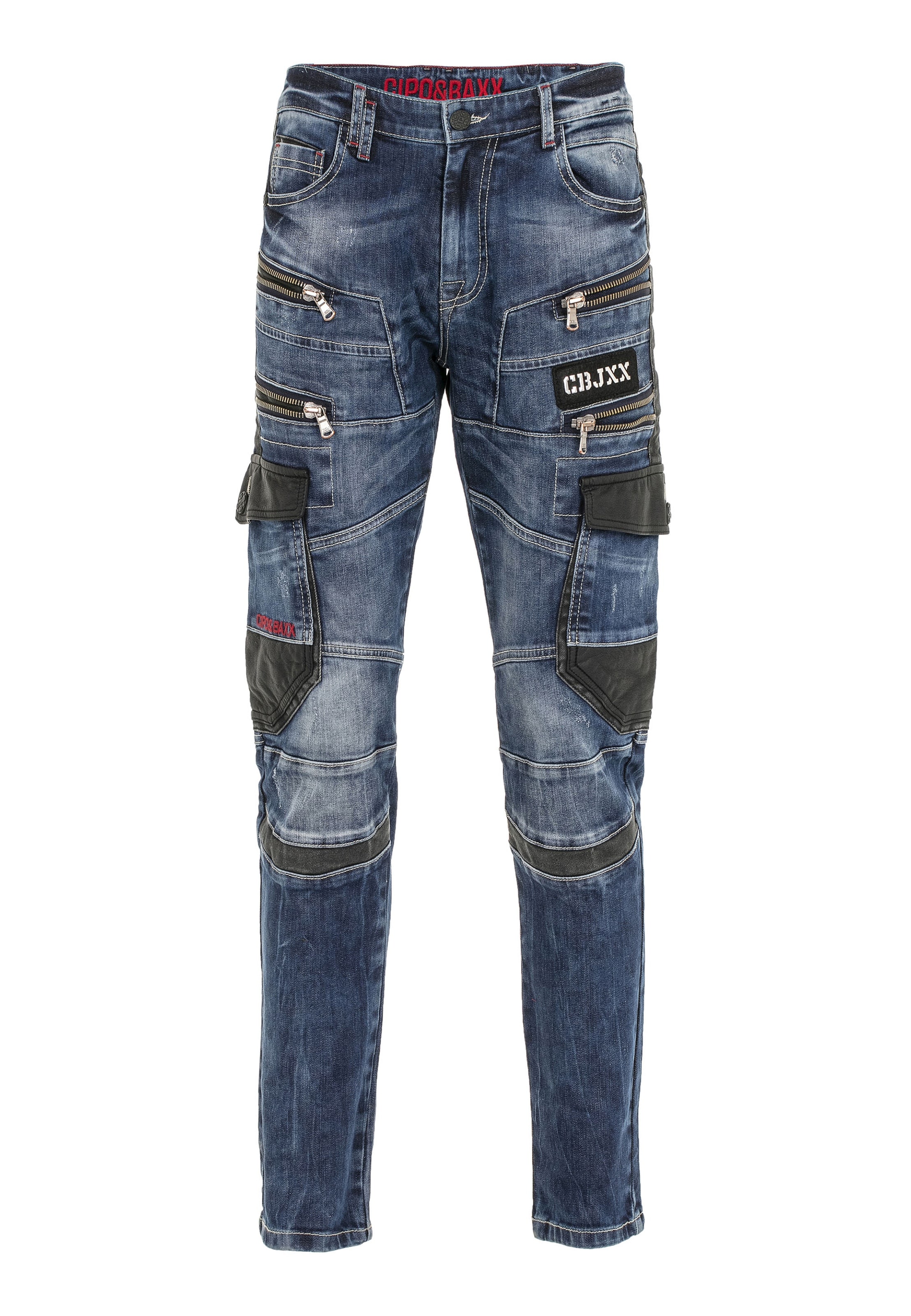 CIPO & BAXX Regular Jeans 'DENIM' in Blauw: voorkant