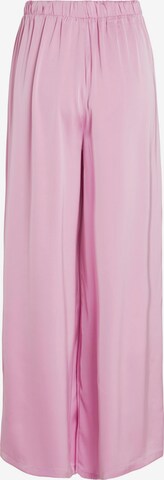 VILA Szeroka nogawka Spodnie 'Clair' w kolorze różowy