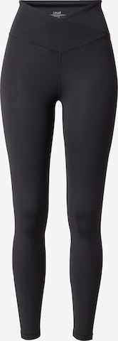 Casall Skinny Workout Pants in Black: front