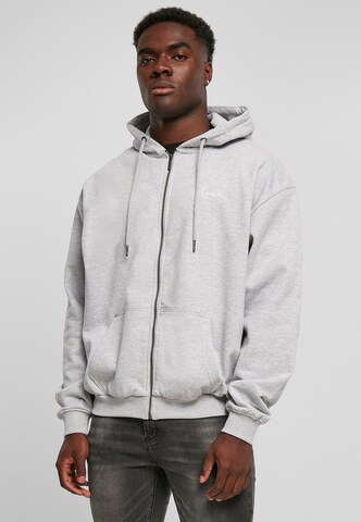 Karl Kani Zip-Up Hoodie in Grey: front