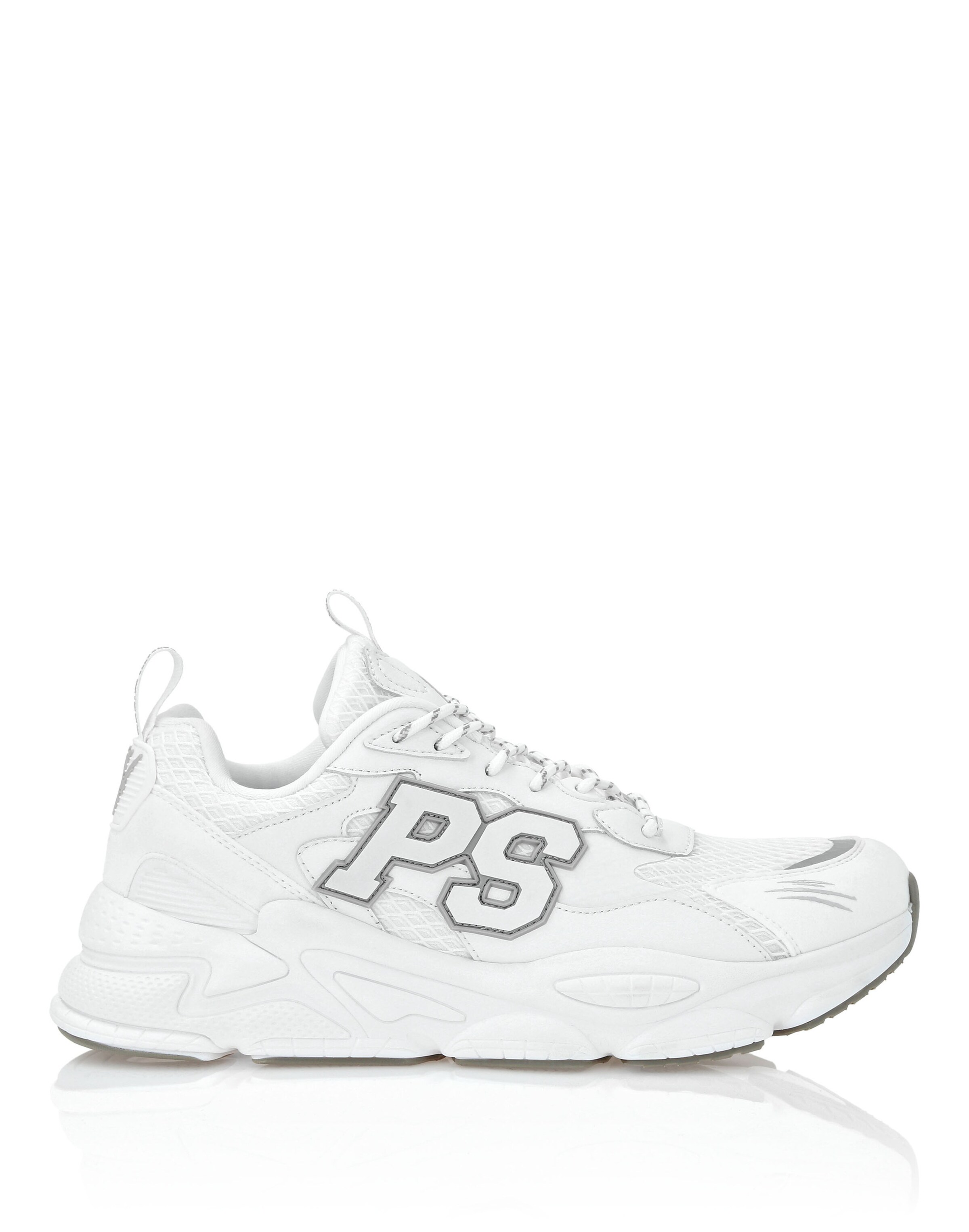 Plein Sport - Zapatillas deportivas bajas 'Tiger' en blanco: frente