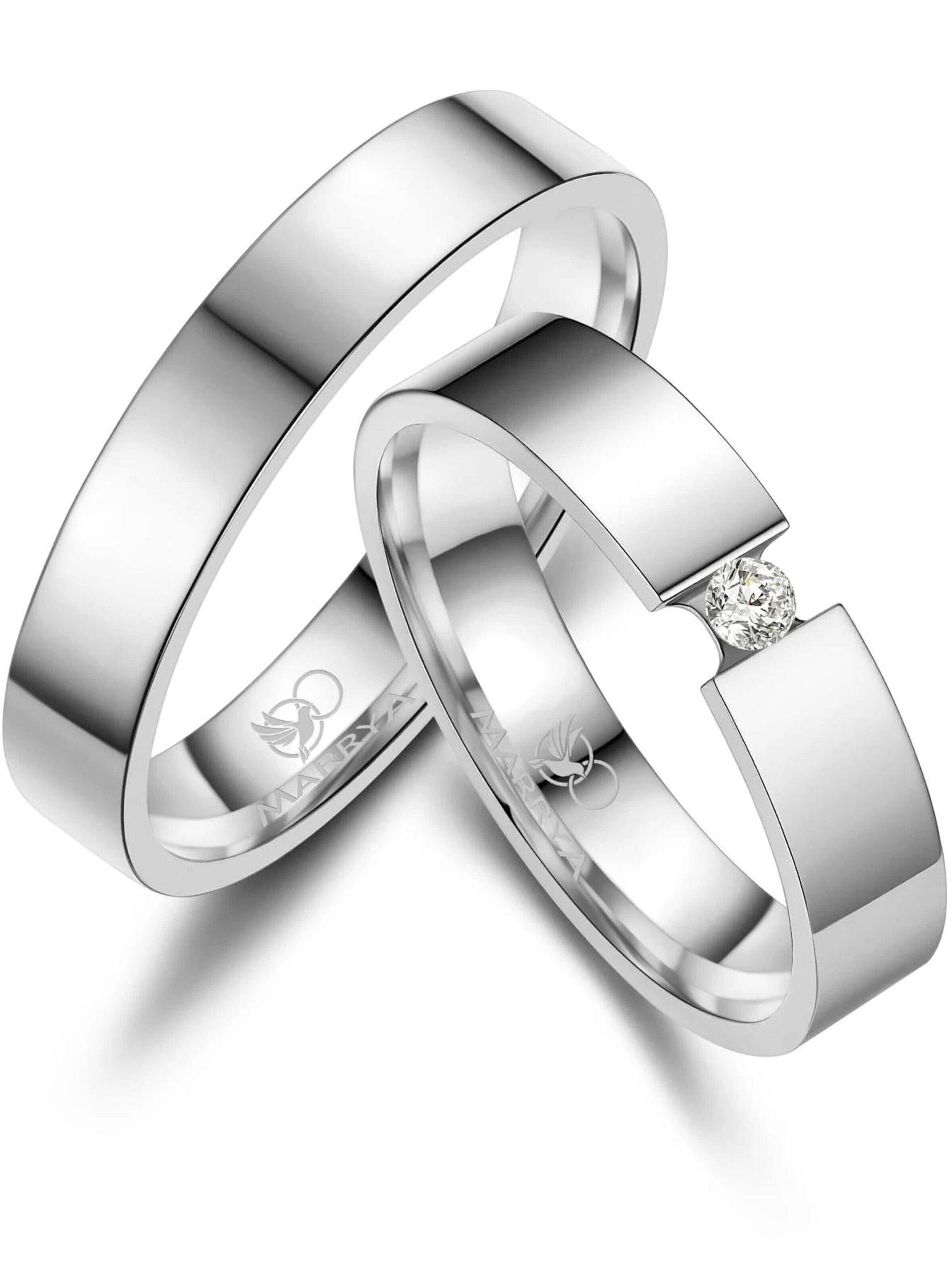 Anello 'MARRYA ES-43 Eheringe aus Edelstahl' di MARRYA in argento