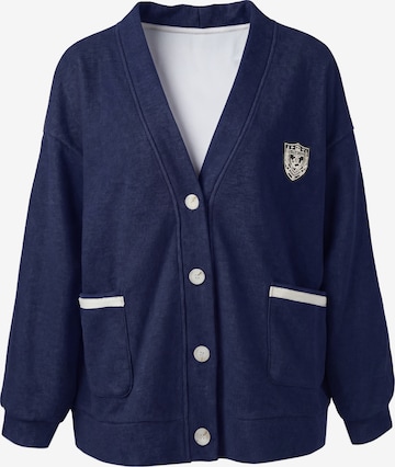 Cardigan 'VARSITY' MYMO en bleu : devant