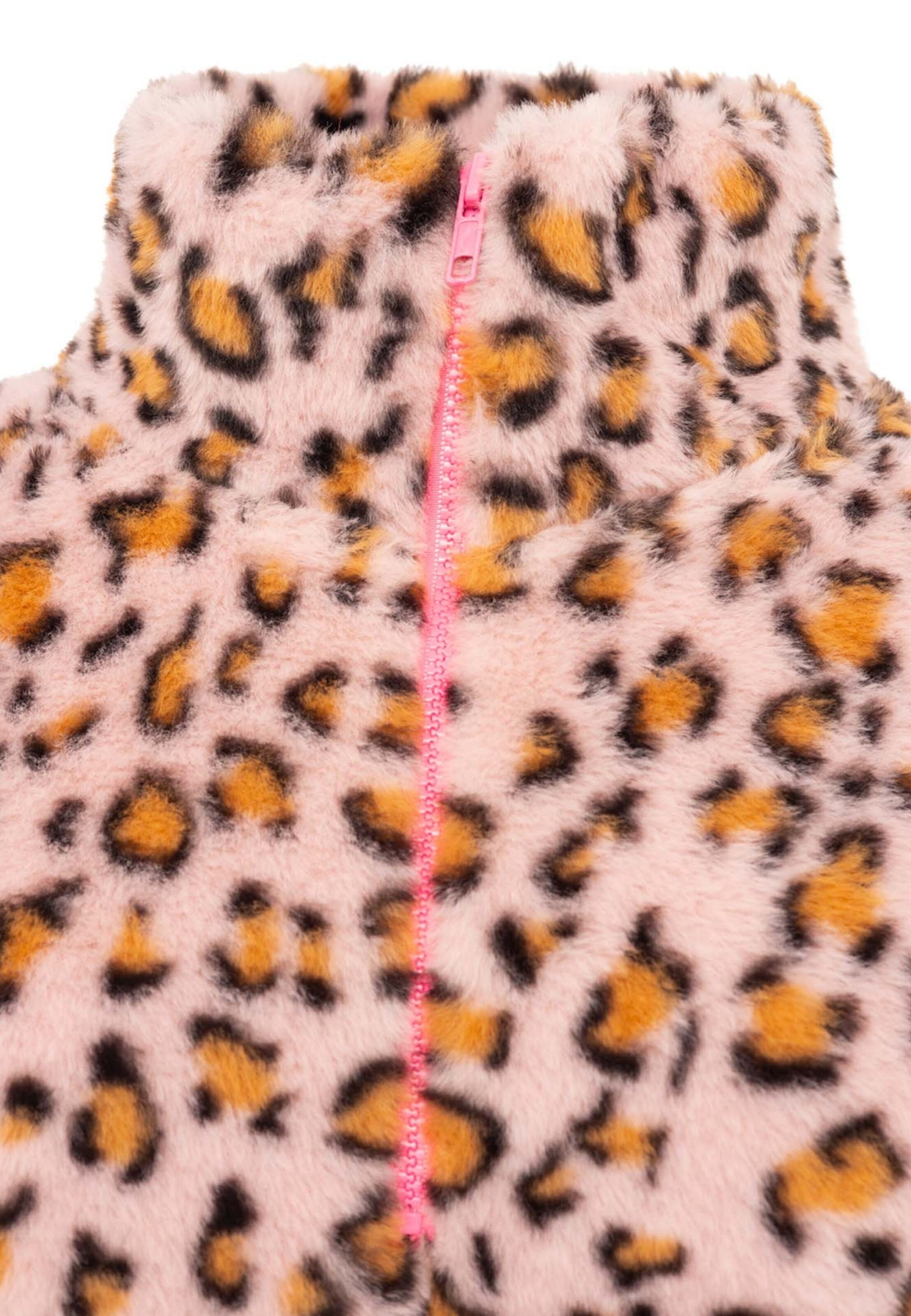 Sweat-shirt 'Fake Fur Troyer Cozy Leo' Zwillingsherz en rose