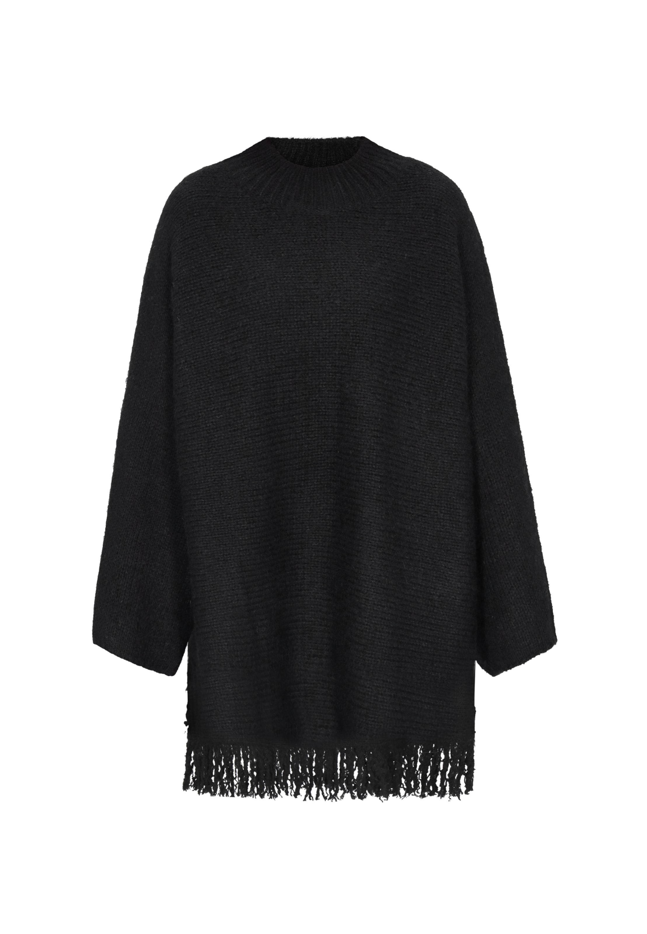 IZIA Υπερμέγεθες πουλόβερ 'Boho' σε μαύρο: μπροστά