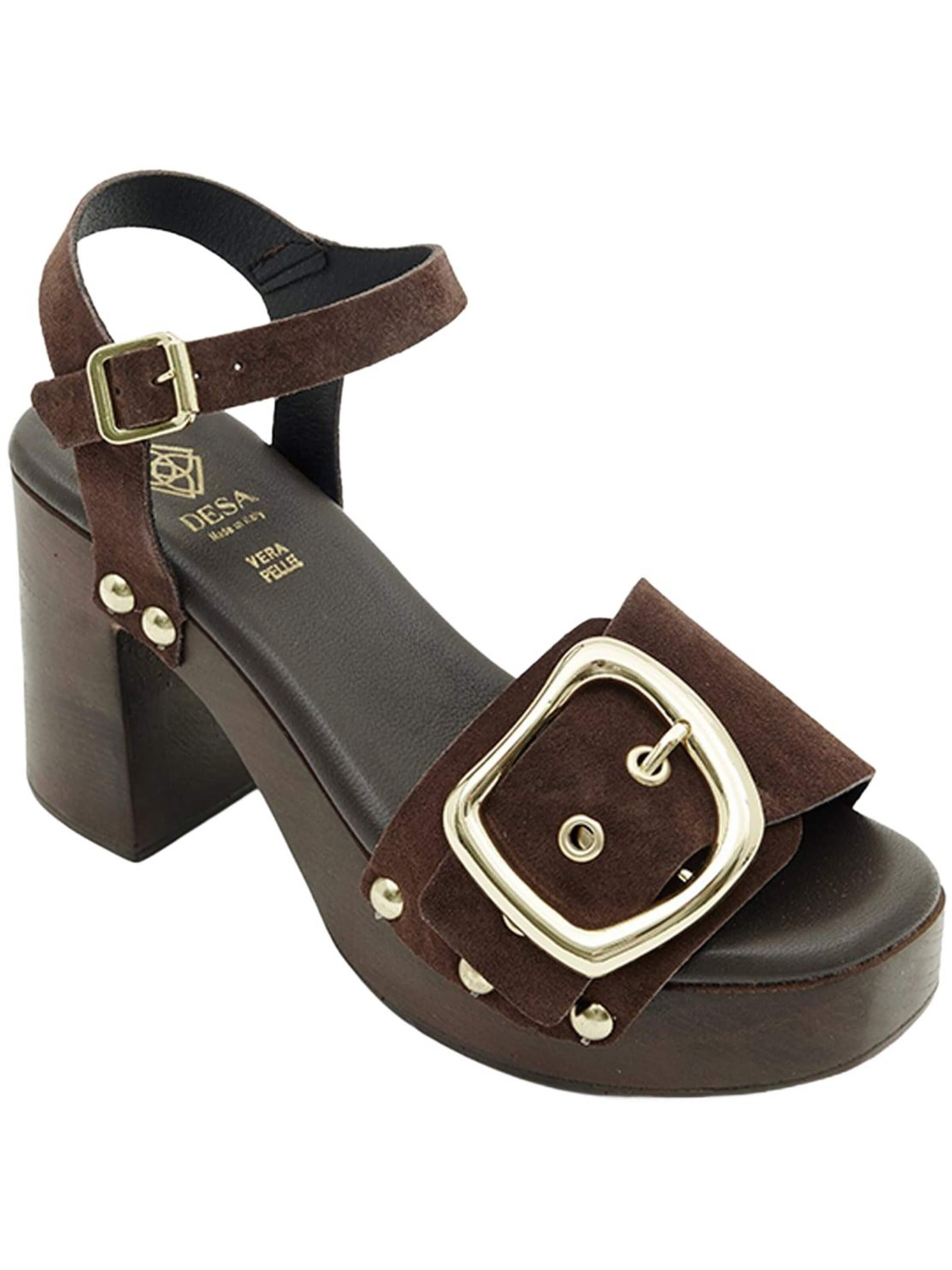 Desa - Sandalias con hebilla 'Plateau-Sandalen' en marrón