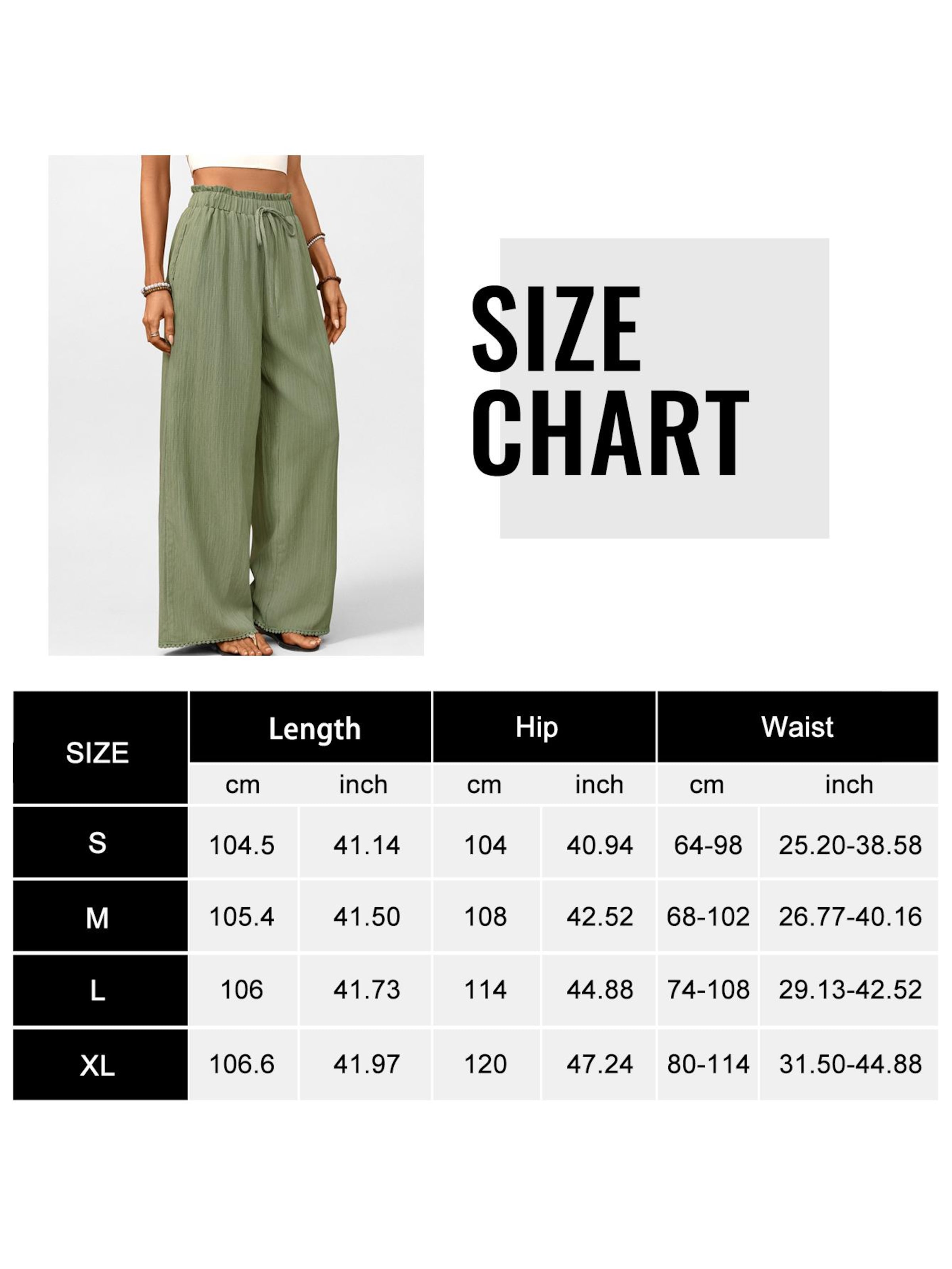 MEETWEE Wide leg Pants in Green