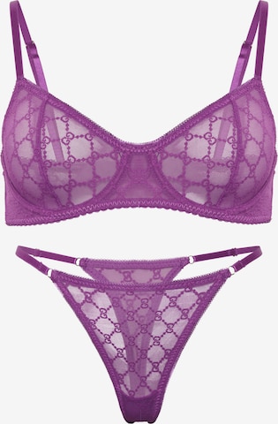 Orchibelle Balconette Wäsche-Sets in Lila: Vorderseite