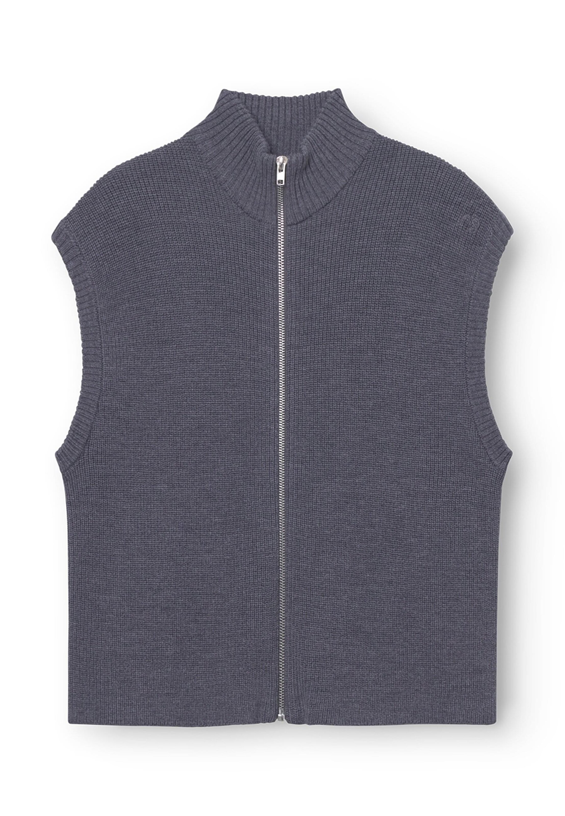 rethinkit studios Knitted vest 'Oslo' in Grey: front