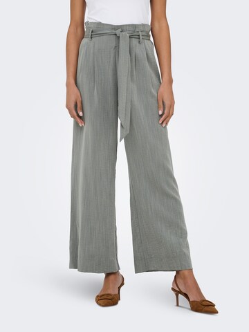 ONLY Wide leg Bandplooibroek 'ONLMARSA' in Groen: voorkant