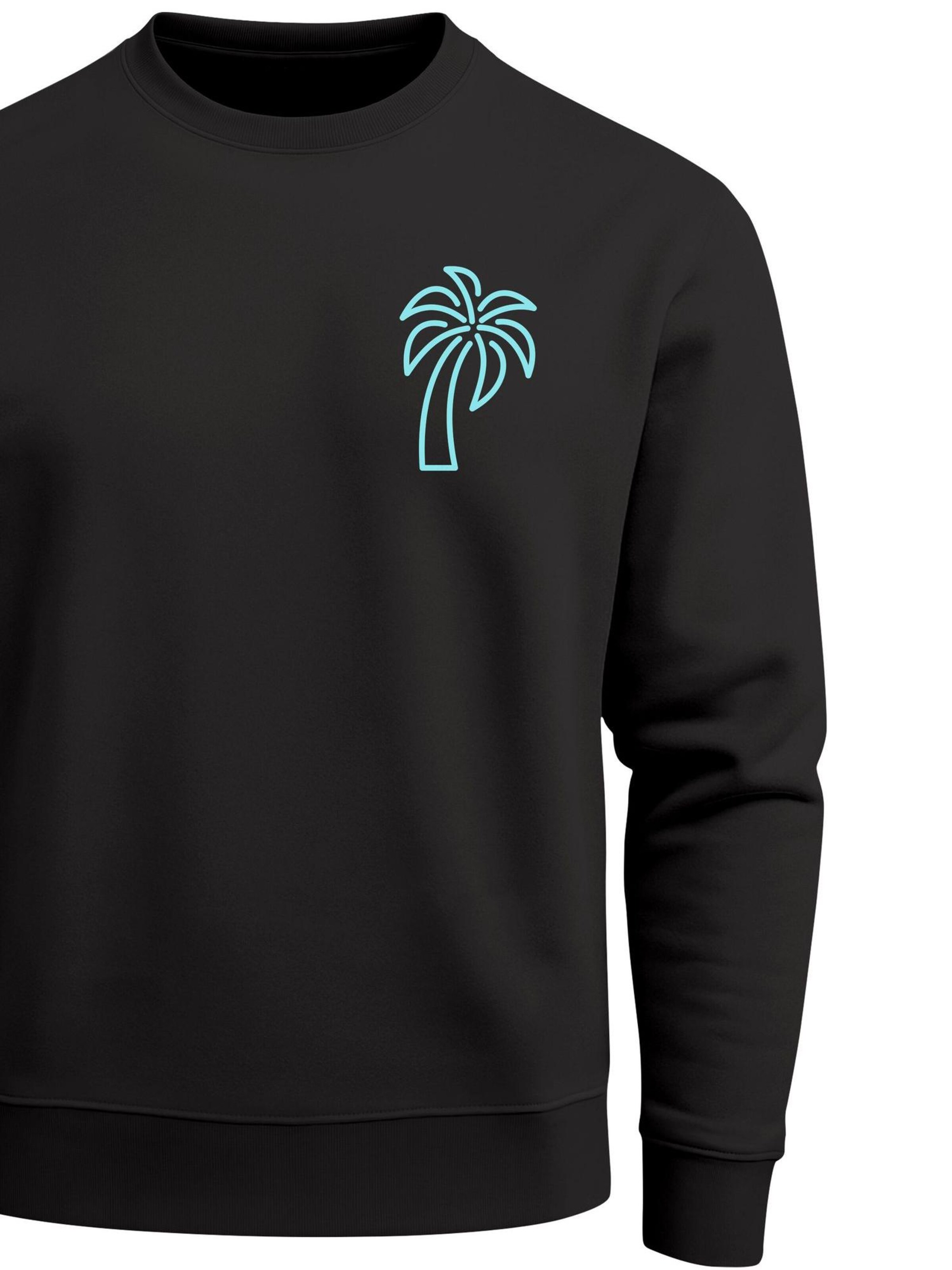 Neverless Sweatshirt 'Palm Lineart Logo' in Black