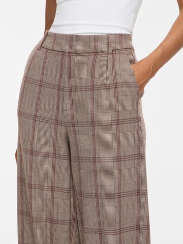 VILA Wide leg Pants 'VIVARONE' in Brown
